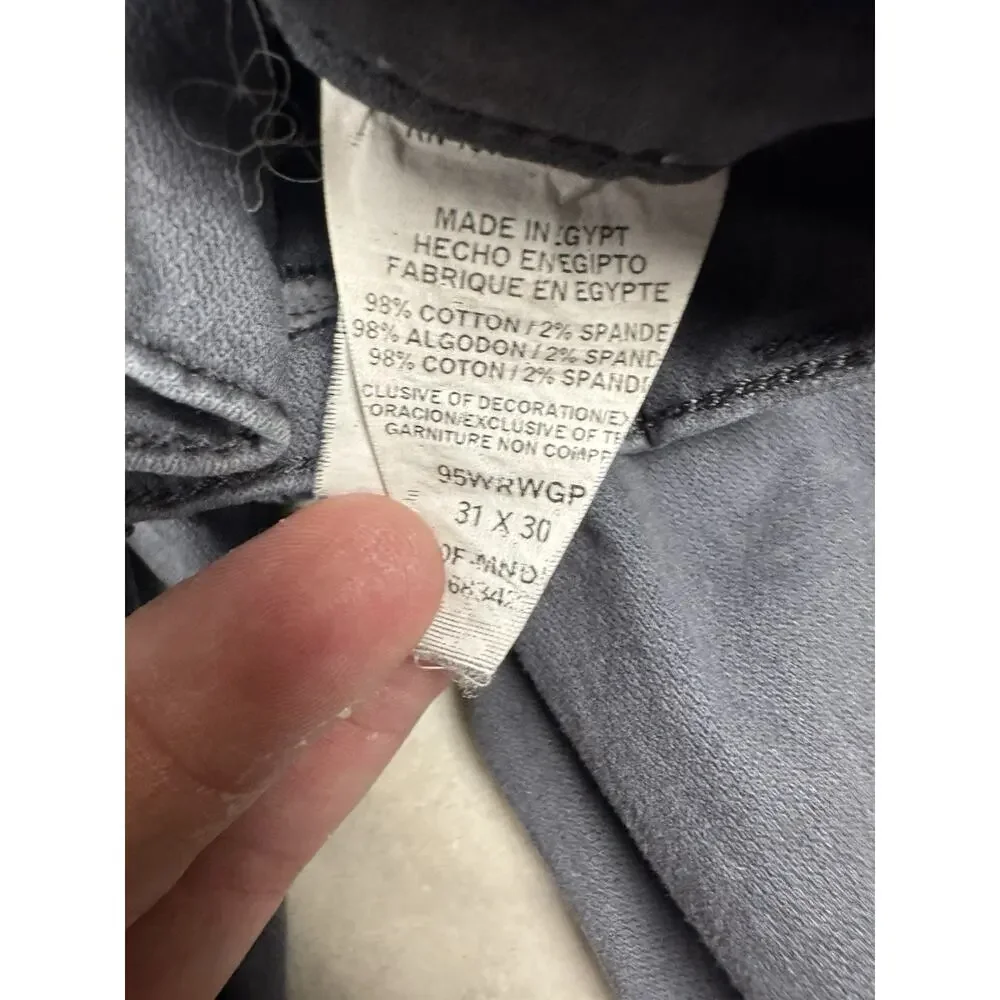 Wrangler Straight Fit Gray Jeans Men’s 31x30 Stretch Casual Pants